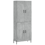 Credenza Grigio Cemento 69,5x34x180 cm in Legno Multistrato