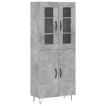 Credenza Grigio Cemento 69,5x34x180 cm in Legno Multistrato