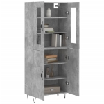 Credenza Grigio Cemento 69,5x34x180 cm in Legno Multistrato