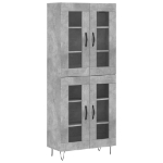 Credenza Grigio Cemento 69,5x34x180 cm in Legno Multistrato