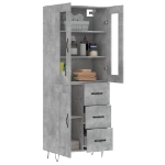 Credenza Grigio Cemento 69,5x34x180 cm in Legno Multistrato