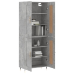 Credenza Grigio Cemento 69,5x34x180 cm in Legno Multistrato