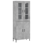 Credenza Grigio Cemento 69,5x34x180 cm in Legno Multistrato