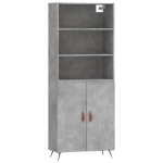 Credenza Grigio Cemento 69,5x34x180 cm in Legno Multistrato