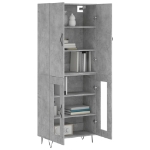 Credenza Grigio Cemento 69,5x34x180 cm in Legno Multistrato