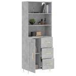 Credenza Grigio Cemento 69,5x34x180 cm in Legno Multistrato