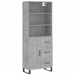 Credenza Grigio Cemento 69,5x34x180 cm in Legno Multistrato