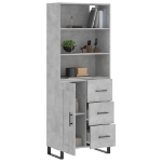 Credenza Grigio Cemento 69,5x34x180 cm in Legno Multistrato