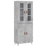 Credenza Grigio Cemento 69,5x34x180 cm in Legno Multistrato