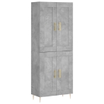 Credenza Grigio Cemento 69,5x34x180 cm in Legno Multistrato