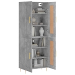 Credenza Grigio Cemento 69,5x34x180 cm in Legno Multistrato