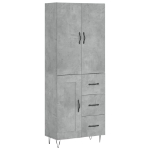 Credenza Grigio Cemento 69,5x34x180 cm in Legno Multistrato