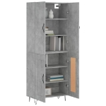 Credenza Grigio Cemento 69,5x34x180 cm in Legno Multistrato