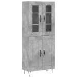 Credenza Grigio Cemento 69,5x34x180 cm in Legno Multistrato