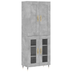 Credenza Grigio Cemento 69,5x34x180 cm in Legno Multistrato