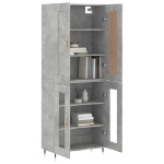 Credenza Grigio Cemento 69,5x34x180 cm in Legno Multistrato