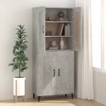 Credenza Grigio Cemento 69,5x34x90 cm in Legno Multistrato