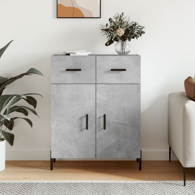 Credenza Grigio Cemento 69,5x34x90 cm in Legno Multistrato