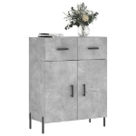 Credenza Grigio Cemento 69,5x34x90 cm in Legno Multistrato