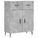 Credenza Grigio Cemento 69,5x34x90 cm in Legno Multistrato