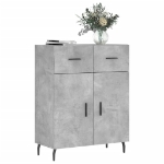 Credenza Grigio Cemento 69,5x34x90 cm in Legno Multistrato