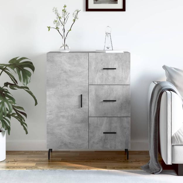 Credenza Grigio Cemento 69,5x34x90 cm in Legno Multistrato