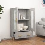 Credenza Grigio Cemento 70x31x115 cm in Legno Multistrato