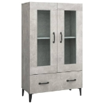 Credenza Grigio Cemento 70x31x115 cm in Legno Multistrato