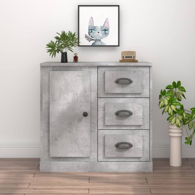 Credenza Grigio Cemento 70x35,5x67,5 cm in Legno Multistrato