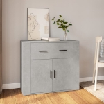 Credenza Grigio Cemento 80x33x70 cm in Legno Multistrato