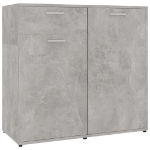 Credenza Grigio Cemento 80x36x75 cm in Legno Multistrato