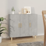 Credenza Grigio Cemento 90x34x80 cm in Legno Multistrato