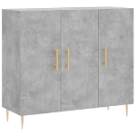 Credenza Grigio Cemento 90x34x80 cm in Legno Multistrato