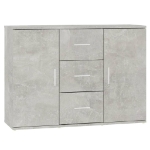 Credenza Grigio Cemento 91x29,5x65 cm in Legno Multistrato