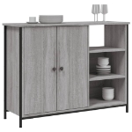 Credenza Grigio Sonoma 100x33x75 cm in Legno Multistrato