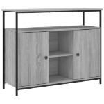 Credenza Grigio Sonoma 100x35x80 cm in Legno Multistrato