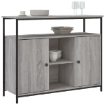 Credenza Grigio Sonoma 100x35x80 cm in Legno Multistrato