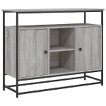 Credenza Grigio Sonoma 100x35x80 cm in Legno Multistrato