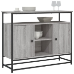 Credenza Grigio Sonoma 100x35x80 cm in Legno Multistrato