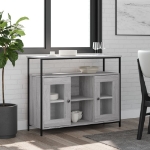 Credenza Grigio Sonoma 100x35x80 cm in Legno Multistrato