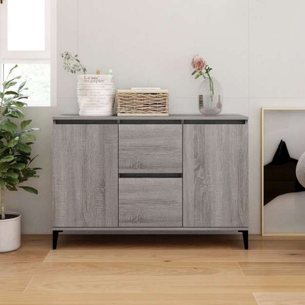 Credenza Grigio Sonoma 104x35x70 cm in Legno Multistrato