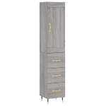 Credenza Grigio Sonoma 34,5x34x180 cm in Legno Multistrato