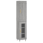 Credenza Grigio Sonoma 34,5x34x180 cm in Legno Multistrato