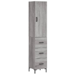 Credenza Grigio Sonoma 34,5x34x180 cm in Legno Multistrato