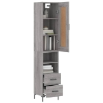 Credenza Grigio Sonoma 34,5x34x180 cm in Legno Multistrato