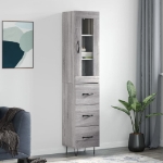 Credenza Grigio Sonoma 34,5x34x180 cm in Legno Multistrato