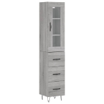 Credenza Grigio Sonoma 34,5x34x180 cm in Legno Multistrato