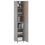 Credenza Grigio Sonoma 34,5x34x180 cm in Legno Multistrato