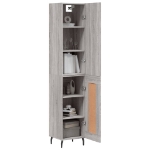 Credenza Grigio Sonoma 34,5x34x180 cm in Legno Multistrato