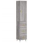 Credenza Grigio Sonoma 34,5x34x180 cm in Legno Multistrato